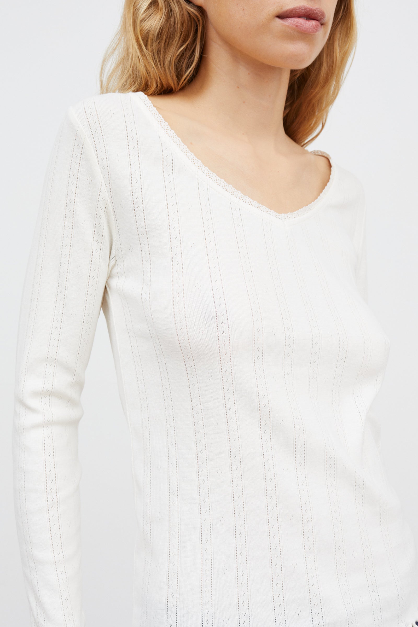 Skall Studio June V blouse Blouse Ecru